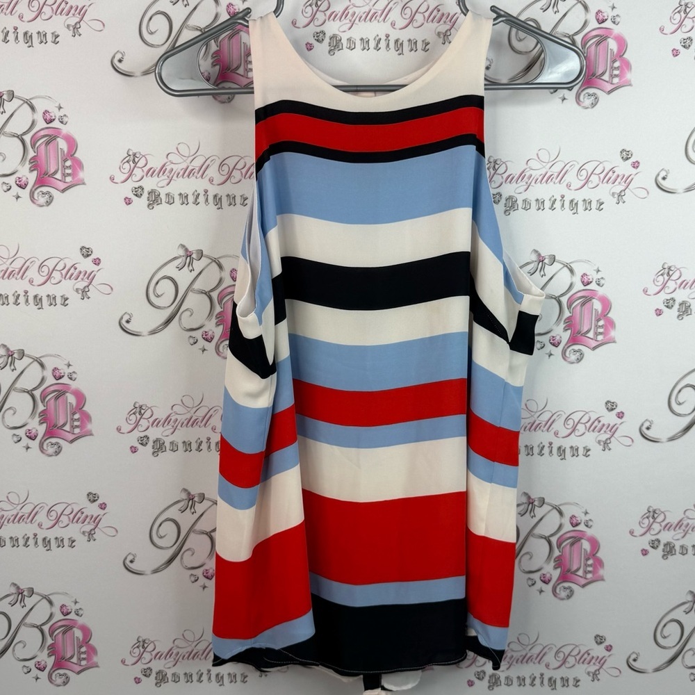 Alice collection tank top stripes, striped Elegant Cream Bow Detail Blouse